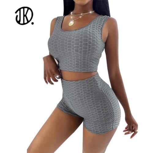 Summer Skinny Sports Suit Solid Color Ladies Sleeveless Vest + Shorts Sports Breathable Yoga Outfit Female Workout New Tracksuit