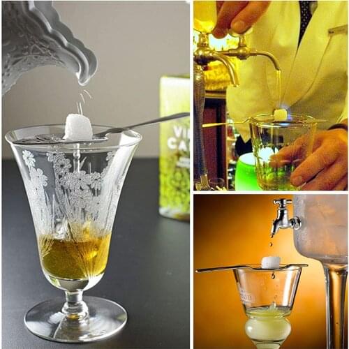 Absinthe Spoon Stainless Steel Absinthe Fountain Accessory Absinthe Dripper For Absinthe Glasses Sugar Cube Filter Spoon