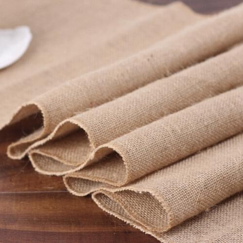 HAZY Vintage Natural Burlap Jute Linen Table Runner Wedding Birthday Party Christmas New Year Dining Table Home Decoration