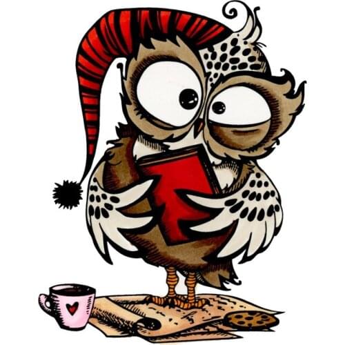 Reading Owl Metal Cutting Dies Matching Clear Silicone Stamp Crafts Card Album Making Scrapbooking DIY Stencil 2020