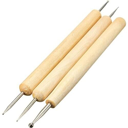 3Pcs Ball Styluses Tool Set for Embossing Pattern Clay Sculpting Modeling Making Polymer Ceramic Tools Kit Playdough Tool