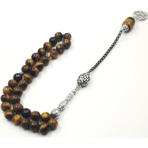 Natural Tiger eyes Tasbih Muslim rosary islam 33 45 66 99 prayer beads saudi arabia fashion jewelry arab bracelet turky misbaha