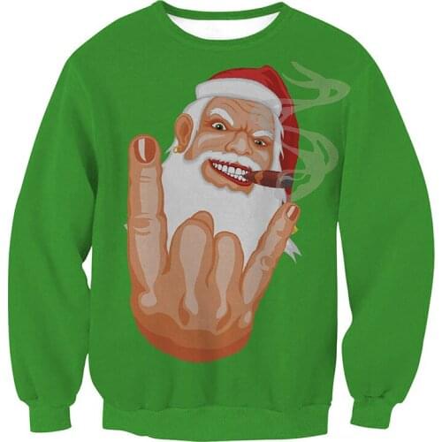 NEW Men Casual Brief Popular Sweatshirts Fashion Man Streetwear Harajuku Autumn Winter Santa Claus Print Hoodie Clothes