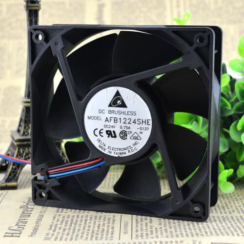 For delta AFB1224SHE 12CM 120MM 1238 12038 DC 24V 0.75A axial server inverter cpu cooler COOLING FANs