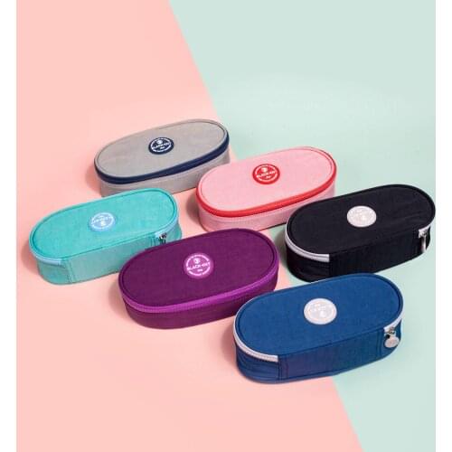 Oval solid color pencil case School stationery storage bag Cute big pen bag gifts for children pen case student girls pencil bag