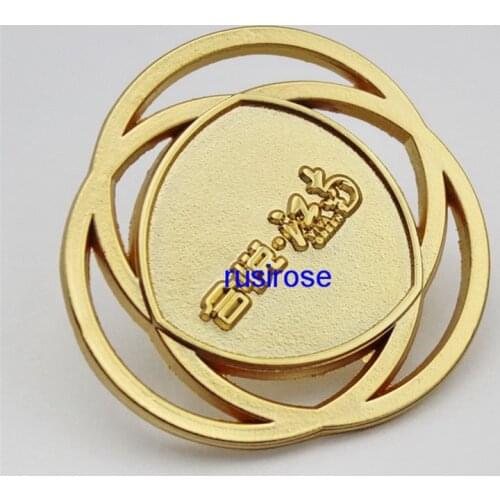 Personalized hollow metal brooch custom, LOGO hollow gold badge
