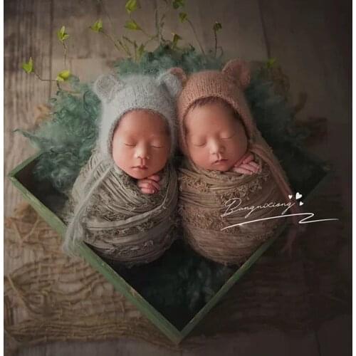 Newborn Photography Props Baby Growth Record Wraps Photo Blanket Baby Vintage Cotton Linen Tassel Photography Props