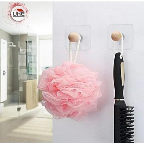 UKE Transparent Strong Suction Wall Hooks Storage Hanger for Kitchen Bathroom Large Loading Capacity