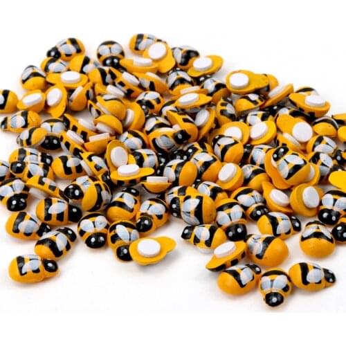 Mixed Bee Self-Adhesive Crafts Flatback Cabochon Decoration For Scrapbooking Cute DIY Accessories 13mm 50pcs