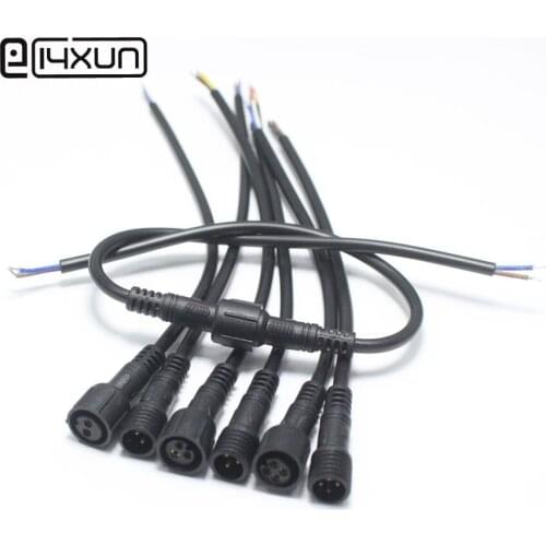 1pair M12 2P 3P 4P LED Strip Light Waterproof Connector Adapter Male Plug Female jack with OD0.3mm2 20cm Cable