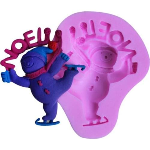 Dancing Snowman fondant liquid silicone mold silicone mold clay Handmade cloth 2951