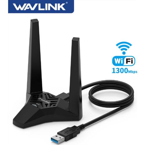 Wavlink USB3.0 WiFi Adapter AC1300 Dual Band Network Card High Speed USB Wifi Receiver Mini Portable Wi-Fi Adapter For PC Laptop