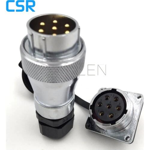 WF28 serie 7 pin aviation plug socket connector, ip67, 7 pin outdoor male female welding waterproof connector