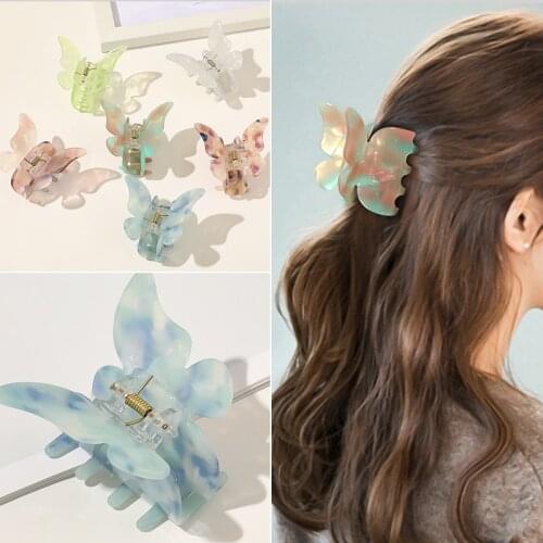 Sweet Butterfly Hair Clip Super Fairy Geometric Acrylic Acetate Hairpins Girls Women Hair Claws Hair Accessories Barrettes