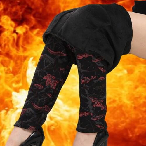 YAVO SOSO Autumn Winter Style Plus Velvet Warm leggings Women Plus size XXXL Printing Flowers Casual Stretch womens pants