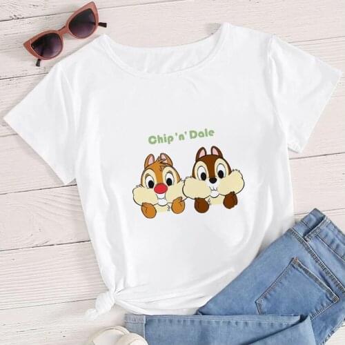 Disney Chip 'n' Dale Dámské tričko Bff Sister Matching Shirts Cartoon White Tops Short Sleeve Tees Women Czech Republic Dropship