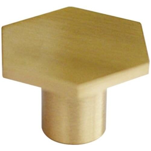 Gold Brass Hexagon Knobs Cabinet Door Handle Drawer Pulls Furniture Hardware