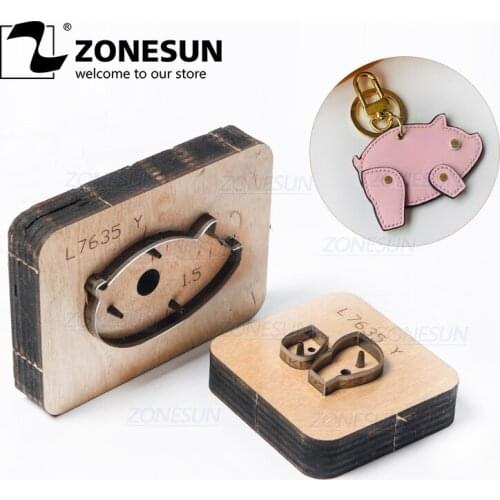 ZONESUN Custom Pig Die Cutting Mould For Handmade Key Ring DIY Key Chain Decoration Steel Cutting Mold Leather Clicker Die Rule