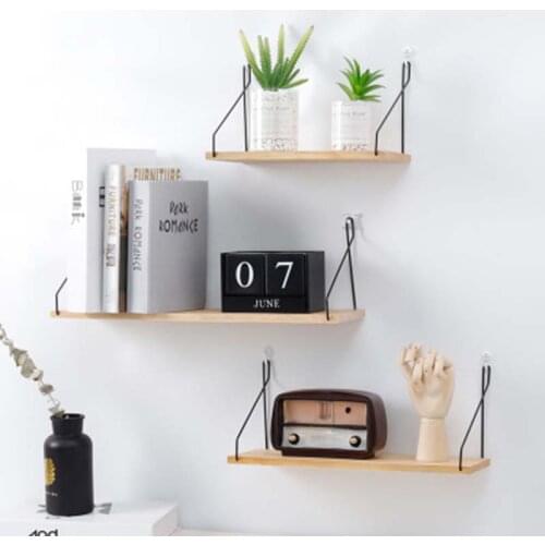 1 PC Iron Wooden Decorative Wall Shelf On Wall Storage Rack Organization for Room DIY Etagere Wall Decoration Holder Home Decor
