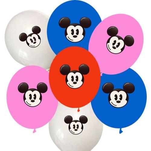 10/20pcs Disney Mickey Mouse Theme Party Latex Balloons Mickey Minnie Birthday Party Decor Baby Shower Supplies Kids Toy Globos