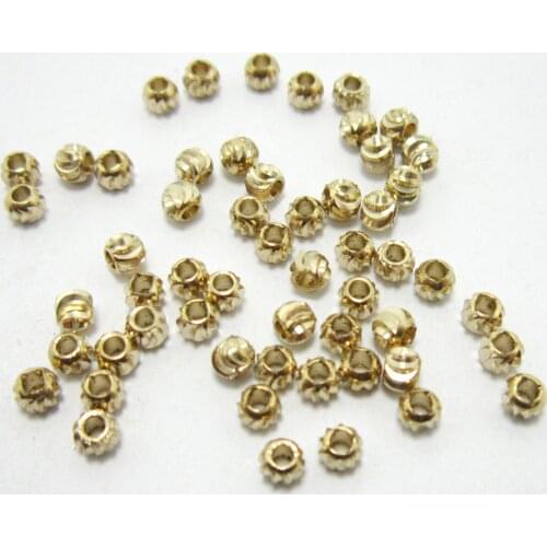 Brass beads Round brass spacer beads 2.8x2.3mm Brass beading sliders -100pcs R1426