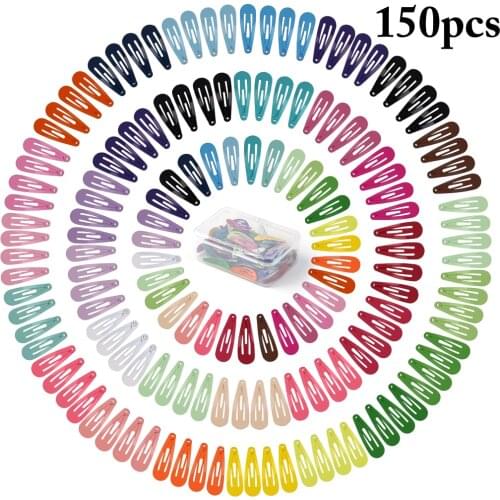 150PCS Metal Hair Clip Mini Solid Color Hair Barrette Snap Colorful Hair Clip for Women Girl BB Clip Headwear Hair Accessories