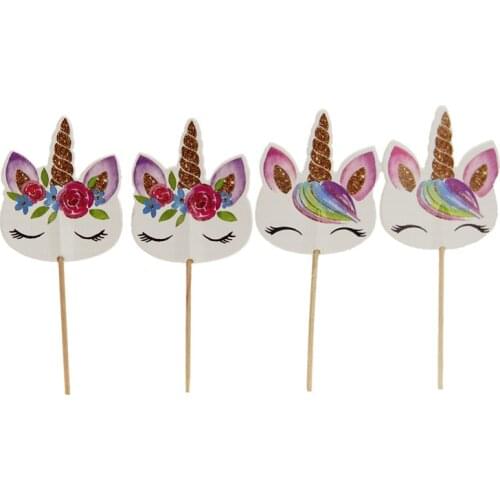 24Pcs Unicorn Cake Insert Bachelorette Party Unicorn Party Happy Birthday Baby Shower Party Supplies DIY Unicorno Natal Deco