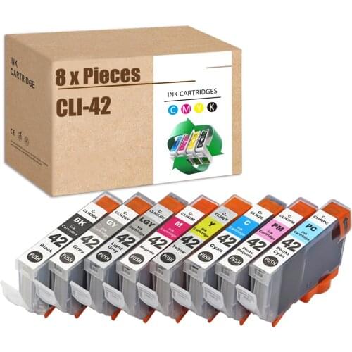 8PCS CLI-42 Ink Cartridges Compatible for Canon CLI42 Printer Cartridges work for Pixma 100 Pixma 100s printers