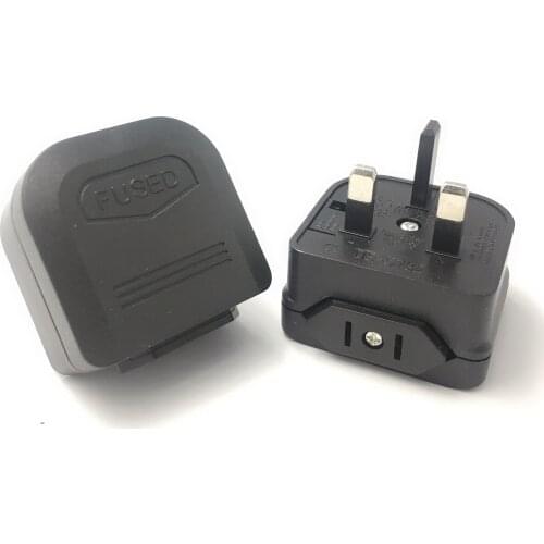 UK British Travel Adapter European US to UK Electric Plug Adapter With 5A Fuse AC Power Cord Charger Socket Electric Outlet