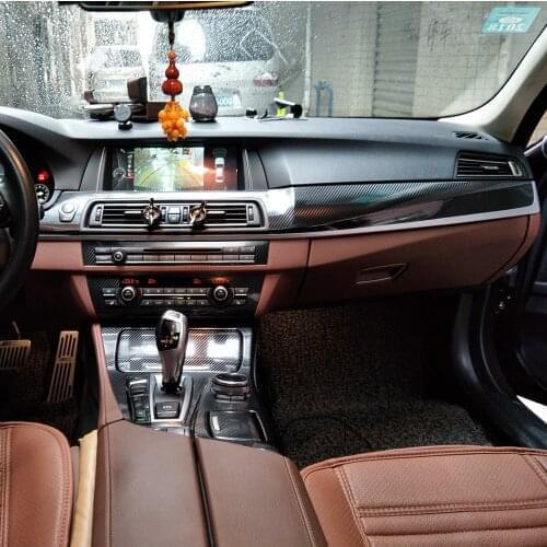 Car-Styling New 3D/5D Carbon Fiber Car Interior Center Console Color Change Molding Sticker Decals For BMW 5 Series F10 2011-18