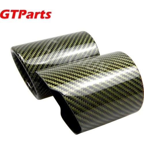 Car Universal Carbon Fiber Exhaust Tip Green and Twill Carbon Fiber Cover Exhaust Muffler Pipe Tip case Exhaust Tip housing