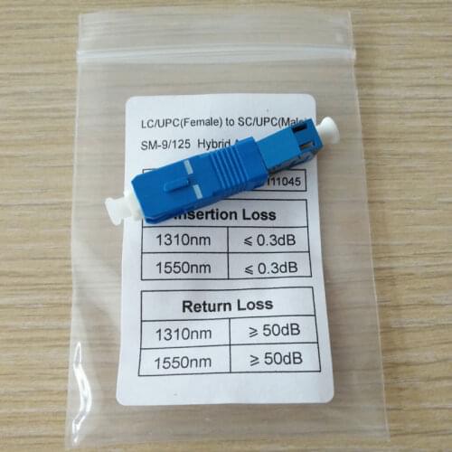 Free Shipping SC Male to LC Female Fiber Optic Adapter SC-LC Hybrid Optical Adaptor