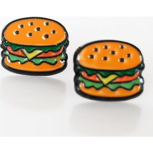COSANER Hamburger Fashion Anime Cartoon Earring Stud Earrings Women Girls Kids Jewelry Birthday New Gift