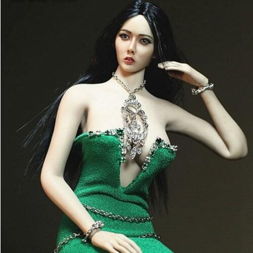 Estartek Customized 1/6 Green Gem Girl Dress Set for 12" Female Action Figure DIY WJ050
