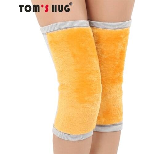 Toms Hug Brand Gold Velvet Knee Pad Sleeve 1 Pair Plus Velvet Warm Kneepad Cycling Gym Elastic Sport Knee Brace Support Protect