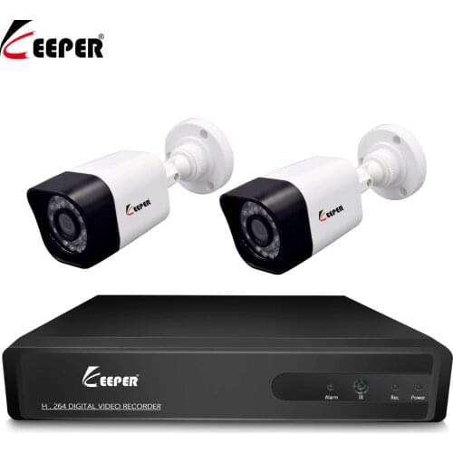Keeper 4CH DVR CCTV System 2PCS Cameras 2CH 1.3 MP IR Outdoor Security Camera 960P HDMI AHD CCTV DVR Surveillance Kit