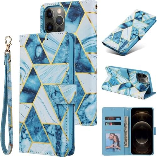 Flip Leather Wallet Case For iPhone 6 6S 7 8 Plus 11 Pro Max 12 Pro Max 12 Mini X Xs Max XR Case With Rope Cover