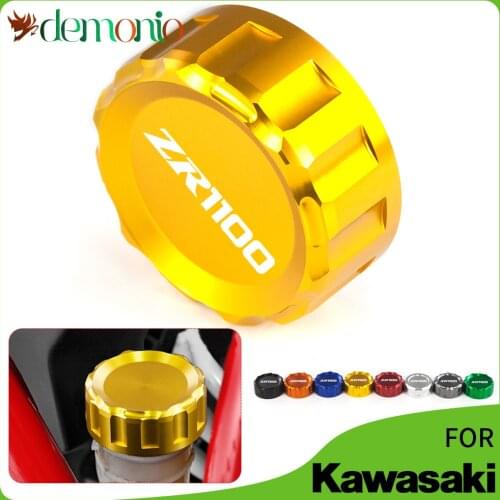 With Logo Kawasaki Motorcycle CNC For Kawasaki ZR1100 1992-1995 ZX-11 1992-2001 Rear Brake Fluid Reservoir Cover Cap ZR 1100