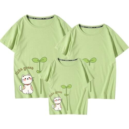 Summer T Shirt Cute Cartoons Print Cotton Family Casual Short Sleeve Baby Tops Streetwear Loose Harajuku Gifts Funny Cozy Tee