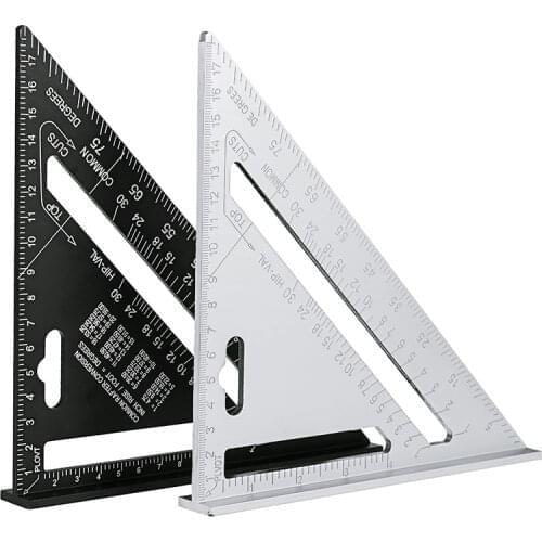 Triangle Ruler 7inch Aluminum Alloy Angle Protractor Speed Metric Square Measuring Ruler For Building Framing Tools Gauges