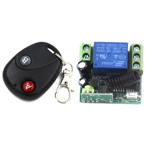 Mini Size DC 12V 1CH 1 CH 10A RF Wireless Remote Control Switch System, Receiver+Transmitter Latched (A=ON,B=OFF)