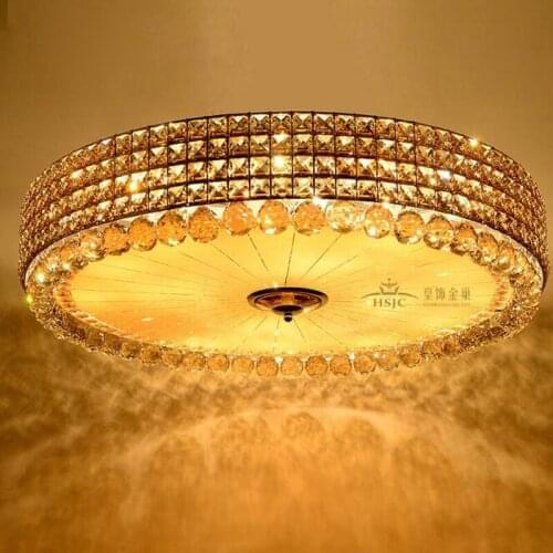 New minimalist living room lamp fashion bedroom lamp Luxury round restaurant led lamp crystal ceiling lamp led lighting fixture