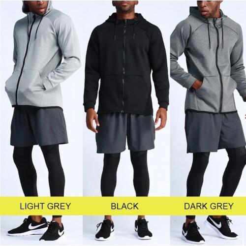 New Men Quick-Drying Jacket Autumn And Winter Sports Jacket MenS Sportswear Jacket With Hat Comprehensive Training Jacket