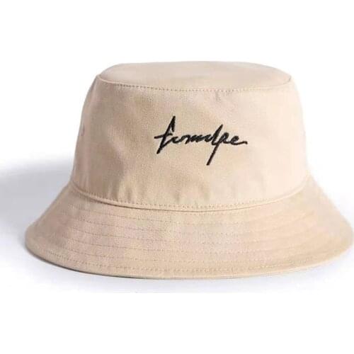 2021 Autumn Mens Panama Hat with Embroidery Cotton Khaki Bucket Hat Big Size Fishing Hat Fisherman Cap for Bob Summer Gorras
