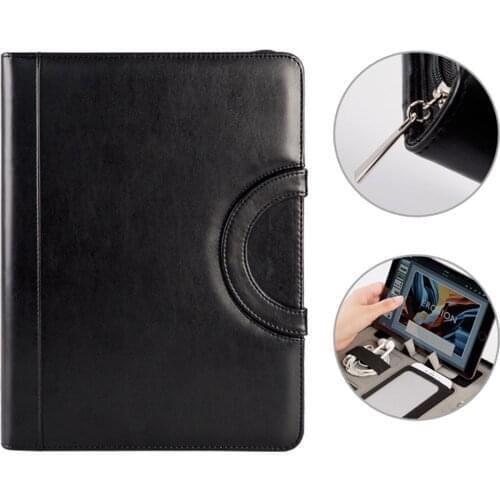 A4 Filing Cabinet PU Binder Folder for Document Bag Rings Manager Padfolio Business Office Organizer Zipper Executive Holder New