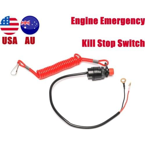 TDPRO Engine Emergency Kill Stop Switch with Safety Tether Lanyard for ATV Dirt Bike Outboard Motors