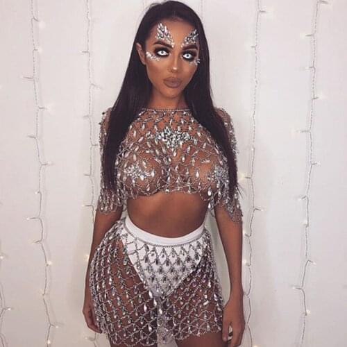 Sexy Shoulder Body jewelry Women Crystal Bra chain bikini luxury rhinestone body jewelry statement harness Beach summer jewe