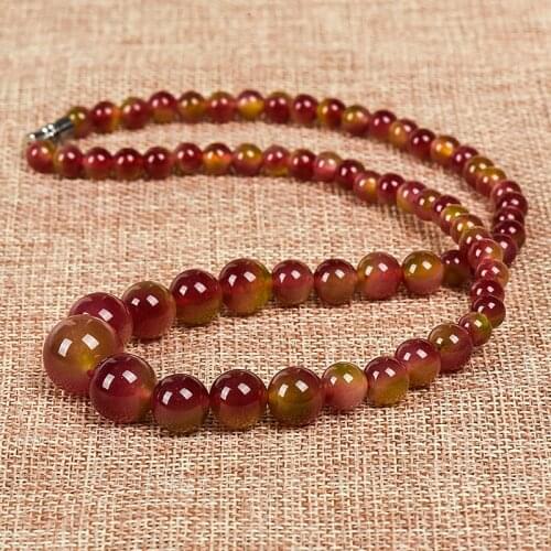 6-14 mm Amber with a Pale amber brown , simple and sexy Handwork Jasper Necklace