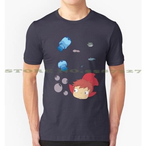 Ponyo Bubbles Black White Tshirt For Men Women Ponyo Ponyo On The Cliff Ghibli Studio Ghibli Hayao Miyazaki Miyazaki
