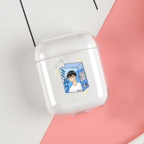 Haikyuu kageyama milk Clear Cases For Apple Airpods 1 2 Earphone Bluetooth Wireless Cover For Airpods 2 1 Coque